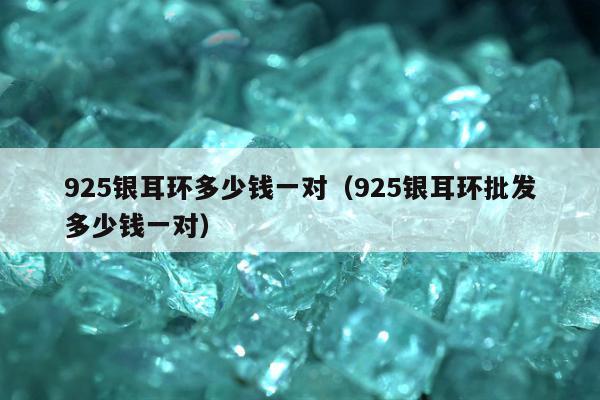 25银耳环多少钱一对（925银耳环批发多少钱一对）"