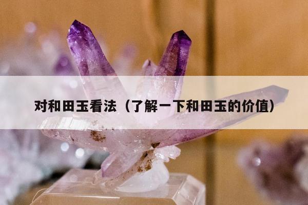 对和田玉看法（了解一下和田玉的价值）