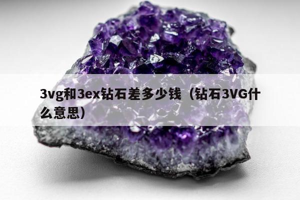 vg和3ex钻石差多少钱（钻石3VG什么意思）"