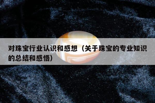 对珠宝行业认识和感想（关于珠宝的专业知识的总结和感悟）