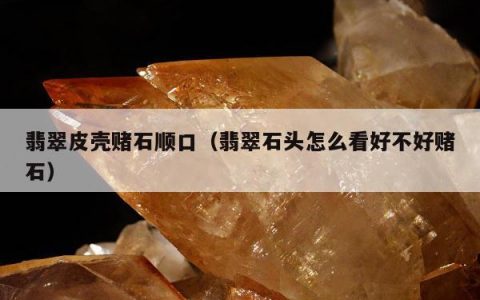 翡翠皮壳赌石顺口（翡翠石头怎么看好不好赌石）