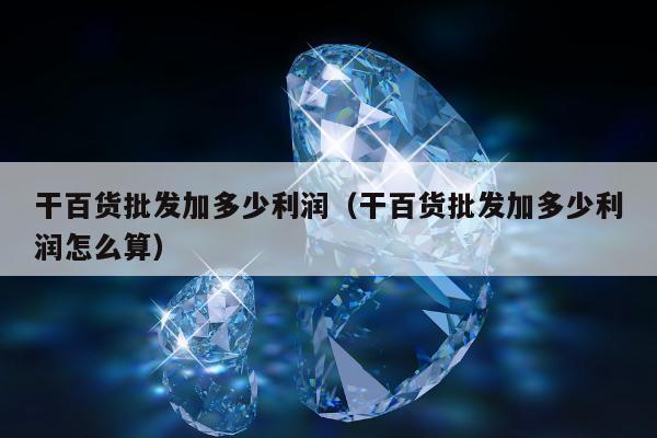 干百货批发加多少利润（干百货批发加多少利润怎么算）
