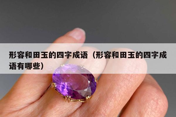 形容和田玉的四字成语（形容和田玉的四字成语有哪些）