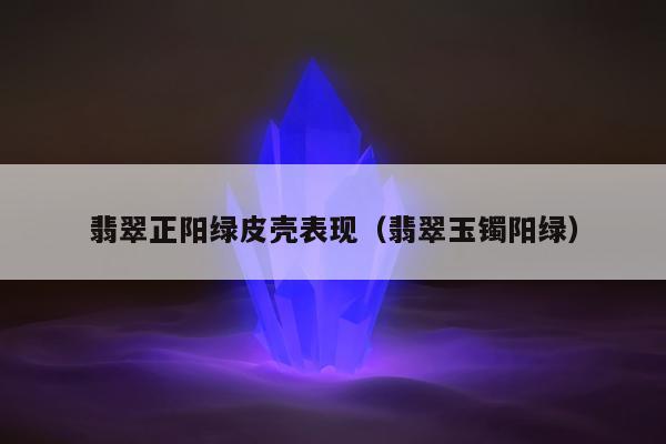 翡翠正阳绿皮壳表现（翡翠玉镯阳绿）