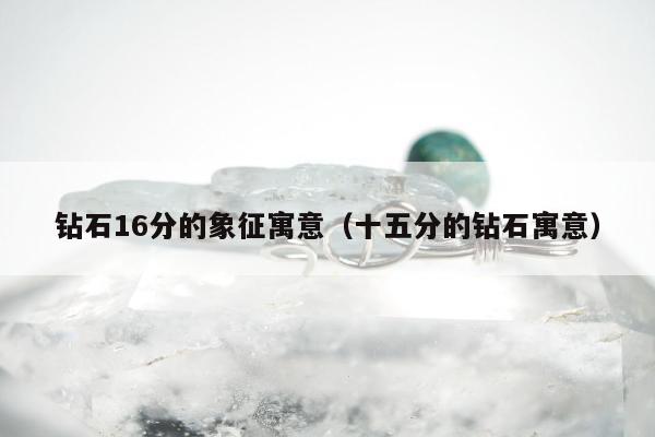 钻石16分的象征寓意（十五分的钻石寓意）