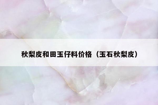秋梨皮和田玉仔料价格（玉石秋梨皮）