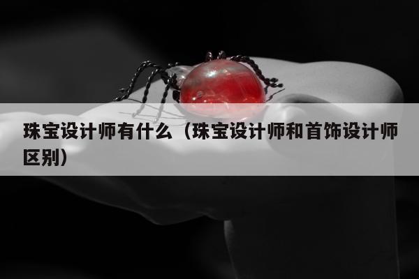 珠宝设计师有什么（珠宝设计师和首饰设计师区别）