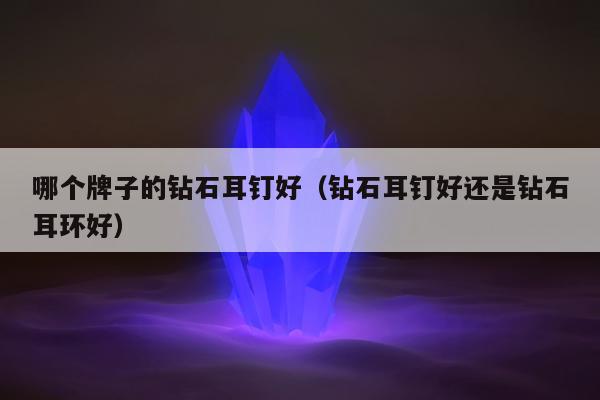 哪个牌子的钻石耳钉好（钻石耳钉好还是钻石耳环好）