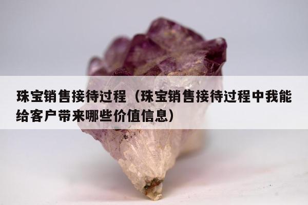 珠宝销售接待过程（珠宝销售接待过程中我能给客户带来哪些价值信息）