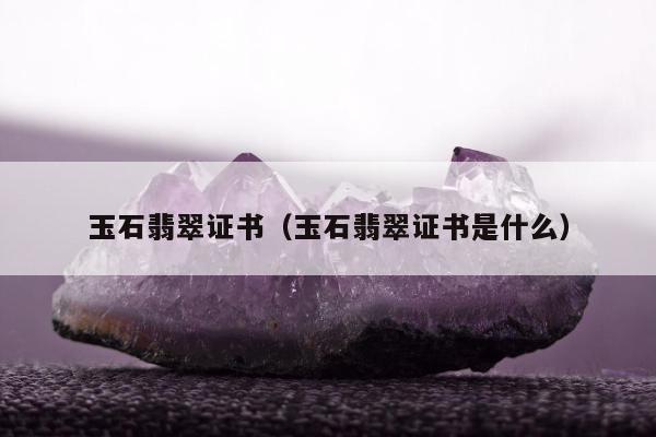 玉石翡翠证书（玉石翡翠证书是什么）