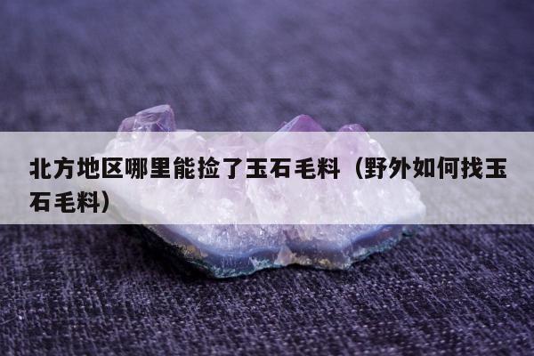 北方地区哪里能捡了玉石毛料（野外如何找玉石毛料）