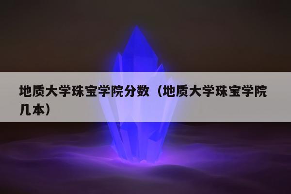 地质大学珠宝学院分数（地质大学珠宝学院 几本）