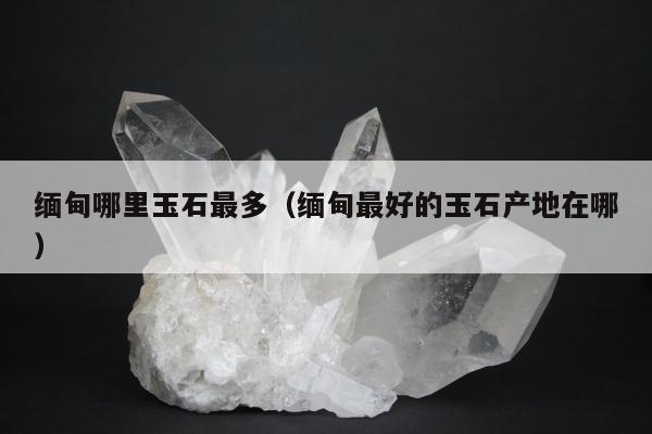 缅甸哪里玉石最多（缅甸最好的玉石产地在哪）