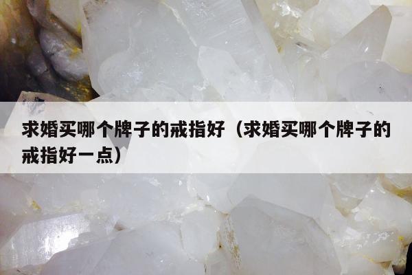 求婚买哪个牌子的戒指好（求婚买哪个牌子的戒指好一点）