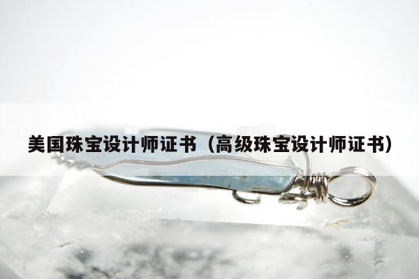 美国珠宝设计师证书（高级珠宝设计师证书）