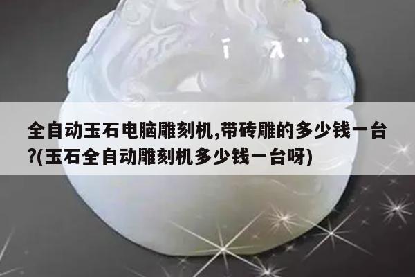 全自动玉石电脑雕刻机,带砖雕的多少钱一台?(玉石全自动雕刻机多少钱一台呀)