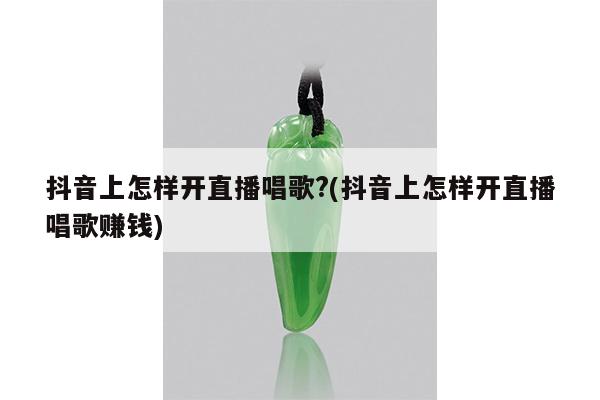 抖音上怎样开直播唱歌?(抖音上怎样开直播唱歌赚钱)