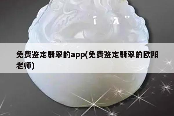 免费鉴定翡翠的app(免费鉴定翡翠的欧阳老师)