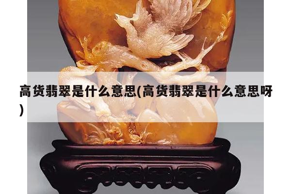 高货翡翠是什么意思(高货翡翠是什么意思呀)