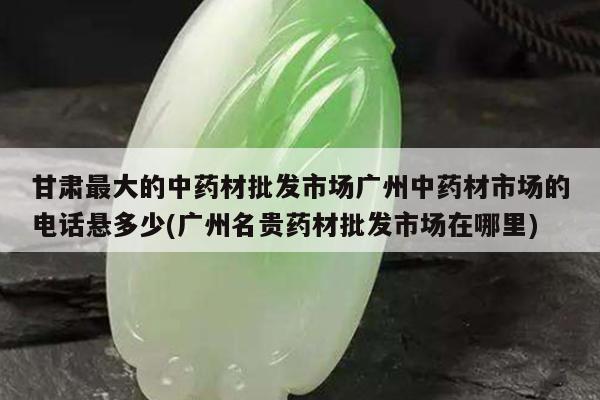 甘肃最大的中药材批发市场广州中药材市场的电话悬多少(广州名贵药材批发市场在哪里)