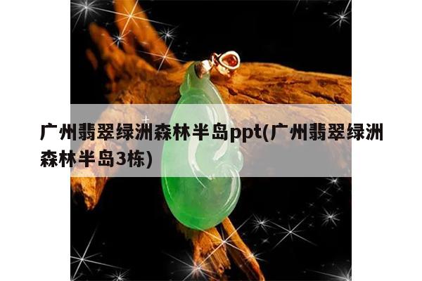 广州翡翠绿洲森林半岛ppt(广州翡翠绿洲森林半岛3栋)