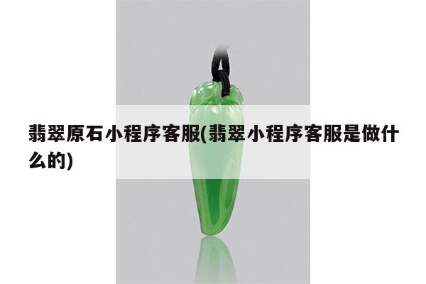 翡翠原石小程序客服(翡翠小程序客服是做什么的)