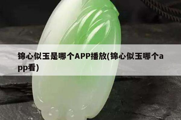 锦心似玉是哪个APP播放(锦心似玉哪个app看)