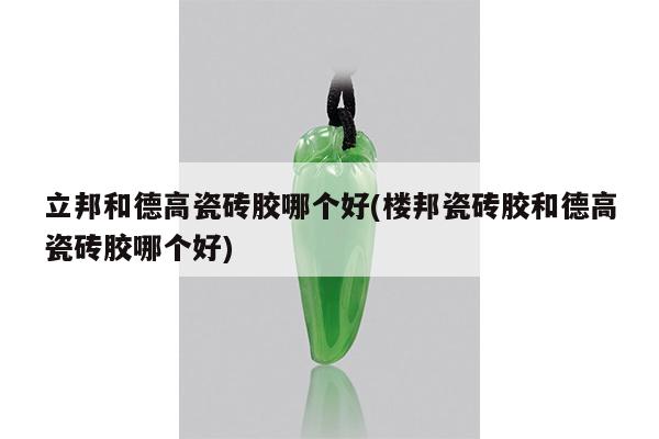 立邦和德高瓷砖胶哪个好(楼邦瓷砖胶和德高瓷砖胶哪个好)