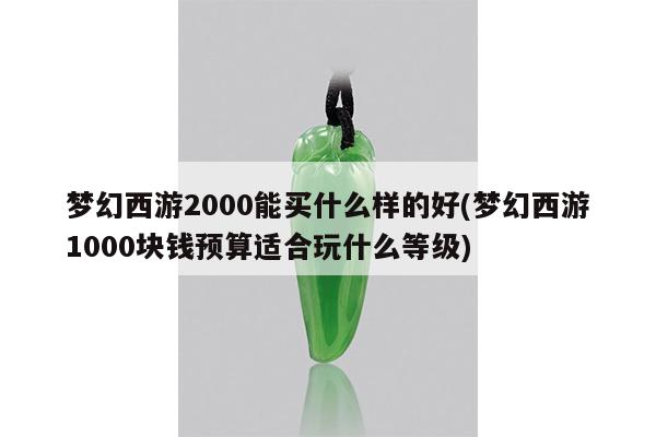 梦幻西游2000能买什么样的好(梦幻西游1000块钱预算适合玩什么等级)