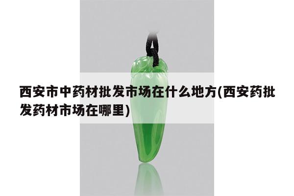 西安市中药材批发市场在什么地方(西安药批发药材市场在哪里)
