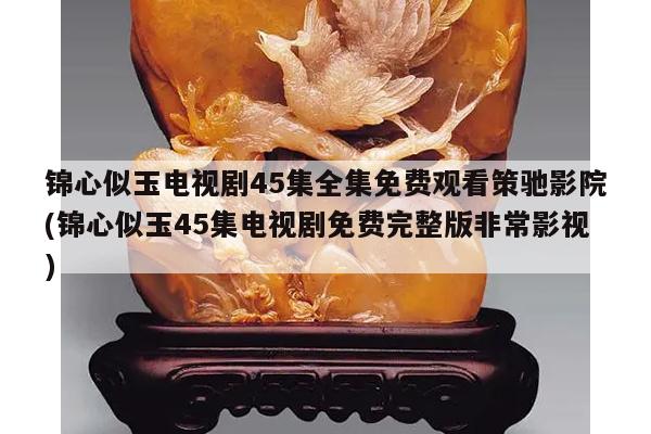 锦心似玉电视剧45集全集免费观看策驰影院(锦心似玉45集电视剧免费完整版非常影视)
