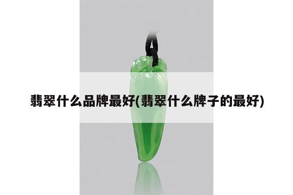 翡翠什么品牌最好(翡翠什么牌子的最好)