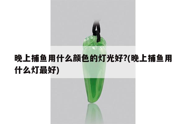 晚上捕鱼用什么颜色的灯光好?(晚上捕鱼用什么灯最好)