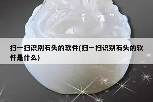 扫一扫识别石头的软件(扫一扫识别石头的软件是什么)