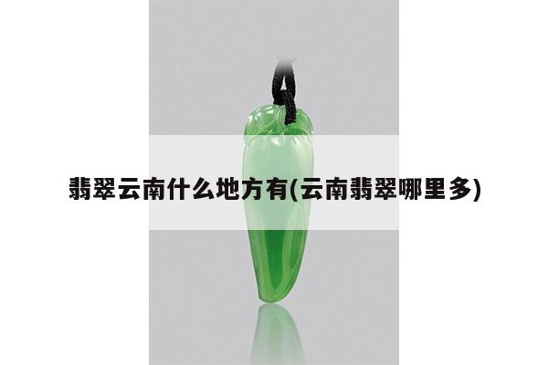 翡翠云南什么地方有(云南翡翠哪里多)