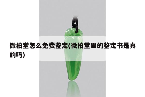 微拍堂怎么免费鉴定(微拍堂里的鉴定书是真的吗)