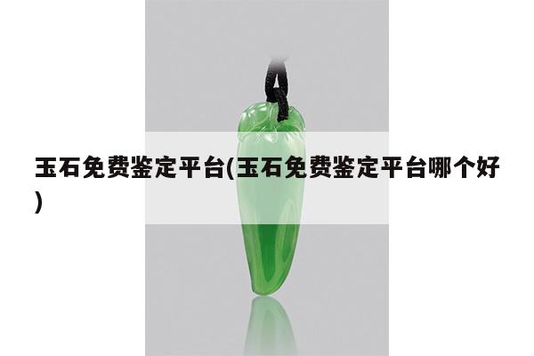 玉石免费鉴定平台(玉石免费鉴定平台哪个好)