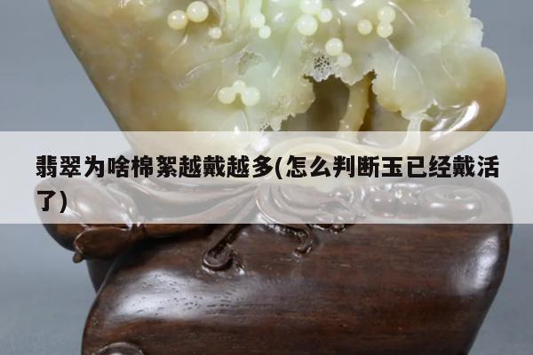 翡翠为啥棉絮越戴越多(怎么判断玉已经戴活了)