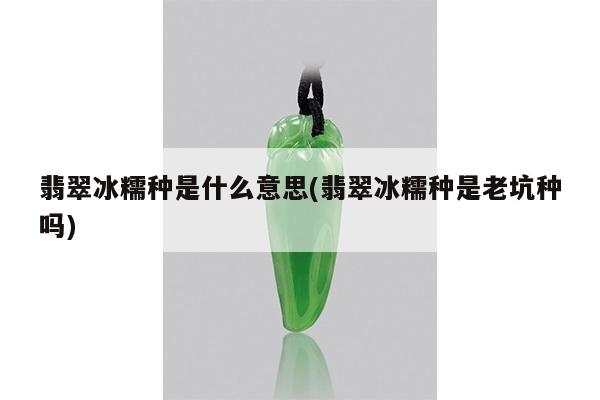 翡翠冰糯种是什么意思(翡翠冰糯种是老坑种吗)