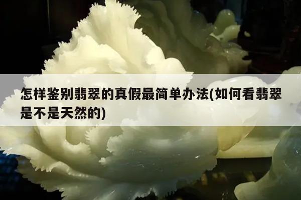 怎样鉴别翡翠的真假最简单办法(如何看翡翠是不是天然的)