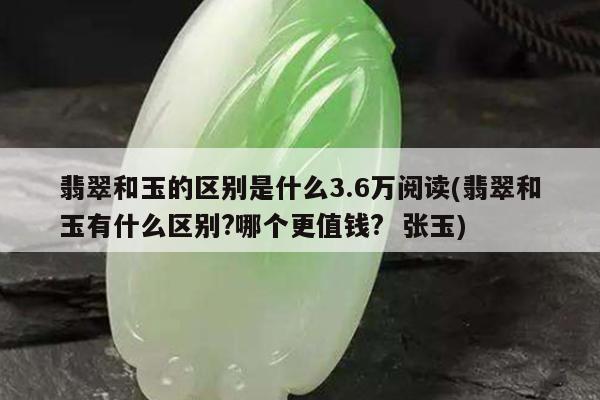 翡翠和玉的区别是什么3.6万阅读(翡翠和玉有什么区别?哪个更值钱? 张玉)