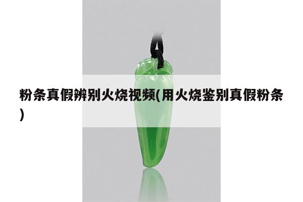 粉条真假辨别火烧视频(用火烧鉴别真假粉条)