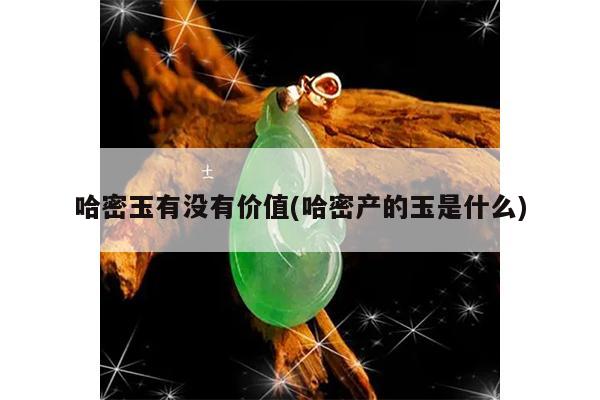 哈密玉有没有价值(哈密产的玉是什么)