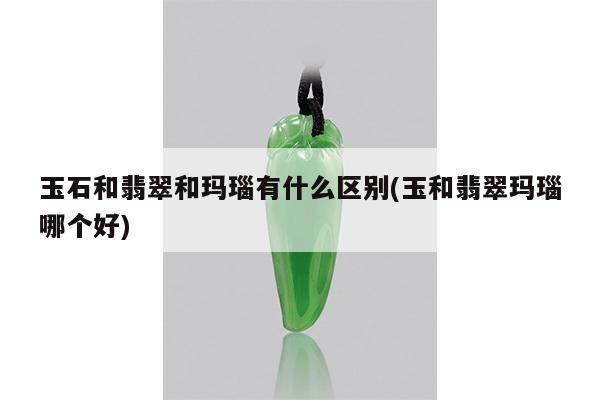 玉石和翡翠和玛瑙有什么区别(玉和翡翠玛瑙哪个好)