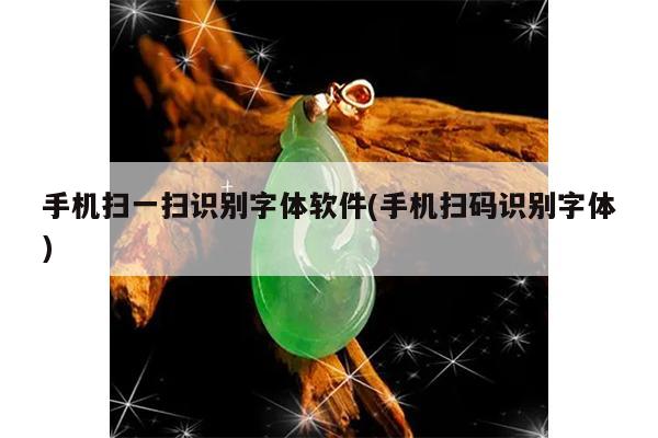 手机扫一扫识别字体软件(手机扫码识别字体)