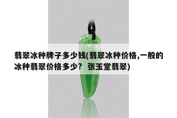 翡翠冰种牌子多少钱(翡翠冰种价格,一般的冰种翡翠价格多少? 张玉堂翡翠)