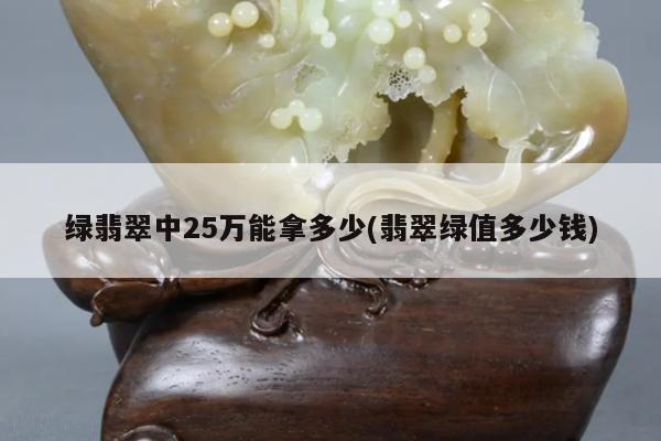 绿翡翠中25万能拿多少(翡翠绿值多少钱)