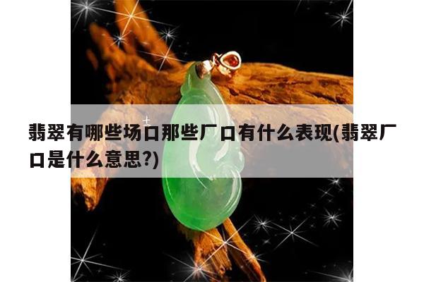 翡翠有哪些场口那些厂口有什么表现(翡翠厂口是什么意思?)