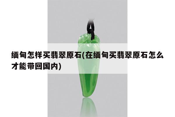 缅甸怎样买翡翠原石(在缅甸买翡翠原石怎么才能带回国内)