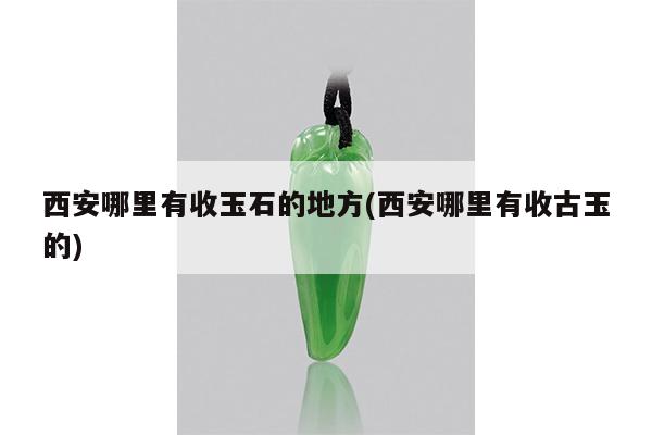西安哪里有收玉石的地方(西安哪里有收古玉的)